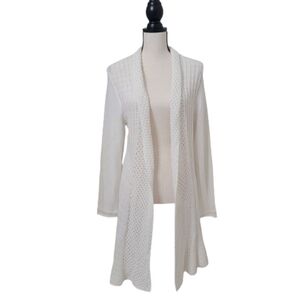 Notations Size M Off-White Flared Long Knit Cardigan, Excellent Condition